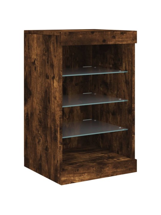 Puhvetkapp LED-tuledega, suitsutatud tamm, 123 x 37 x 67 cm