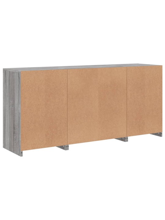 Puhvetkapp LED-tuledega, hall sonoma tamm, 142,5 x 37 x 67 cm