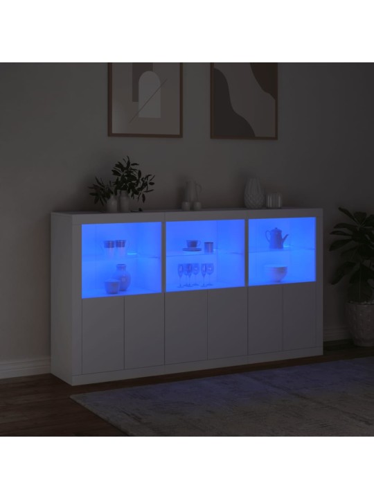 Puhvetkapp LED-tulega, valge, 181,5 x 37 x 100 cm