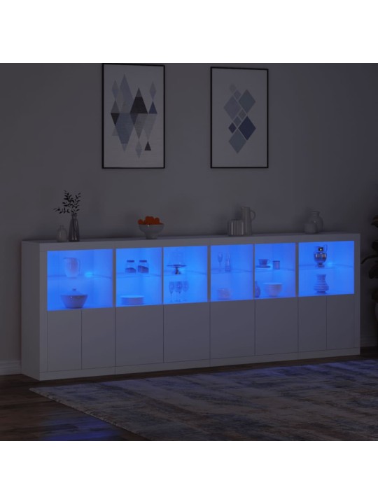 Puhvetkapp LED-tulega, valge, 283 x 37 x 100 cm