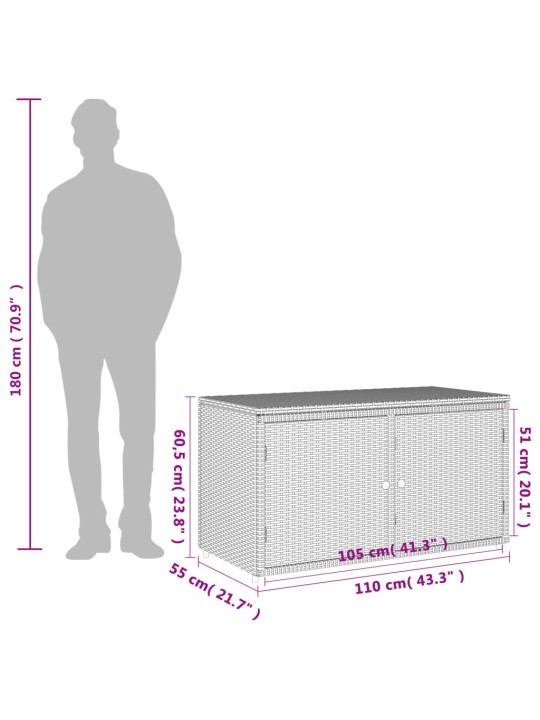 Aia hoiukapp, hall, 110 x 55 x 60,5 cm, polürotang