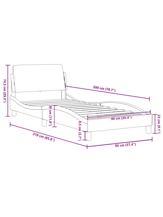 VOODIRAAM PEATSIGA ILMA MADRATSIKREEMITA 90X200 CM KANGAS