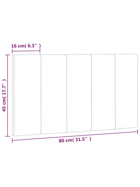 Voodipeatsi padi, tumehall, 80 cm, samet