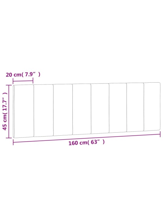 Voodipeatsi padi, must, 160 cm, samet