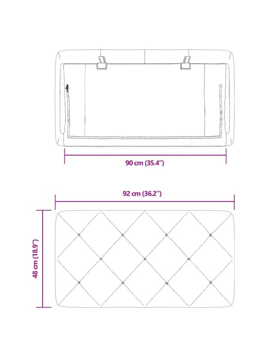 Voodipeatsi padi, tumehall, 90 cm, samet