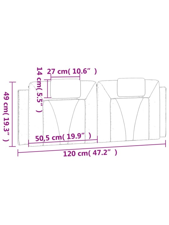 Voodipeatsi padi, cappuccino, 120 cm, kunstnahk