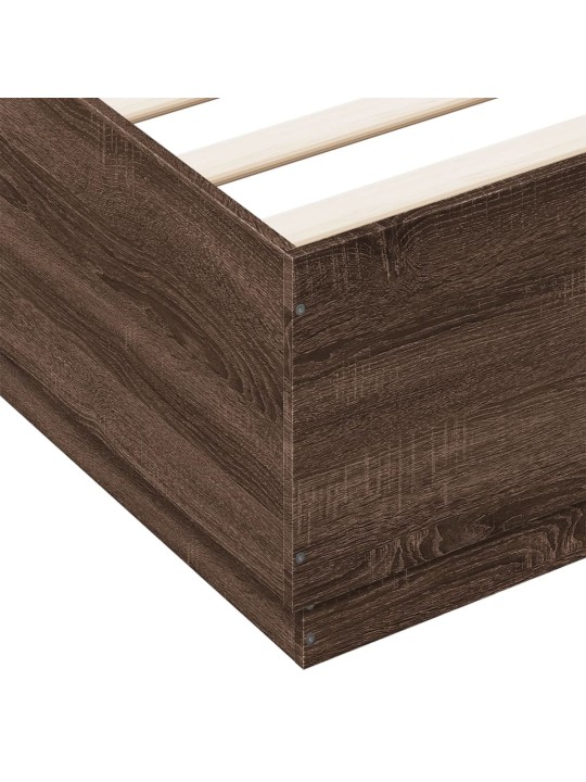 VOODIRAAM LED-TULEDEGA, PRUUN TAMM, 200 X 200 CM, TEHISPUIT
