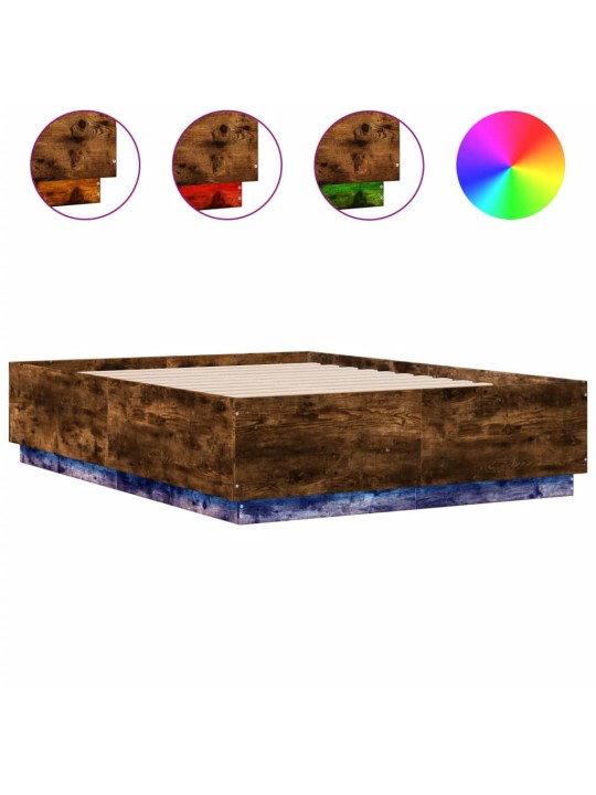 VOODIRAAM LED-TULEDEGA, SUITSUTATUD TAMM, 140X190 CM, TEHISPUIT