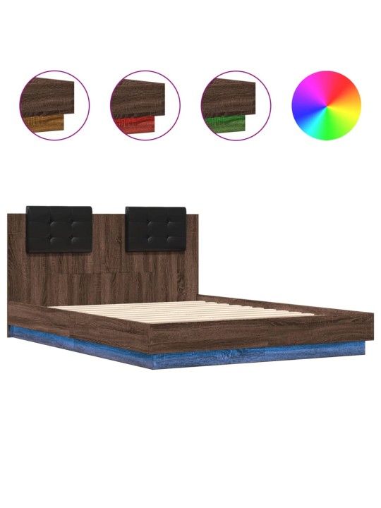 VOODIRAAM PEATSI JA LED-TULEDEGA, PRUUN TAMM, 120X190 CM