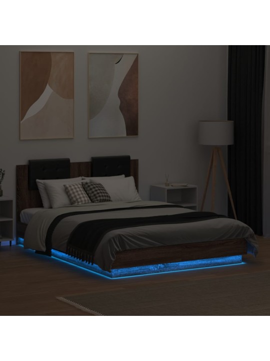 VOODIRAAM PEATSI JA LED-TULEDEGA, PRUUN TAMM, 120X190 CM