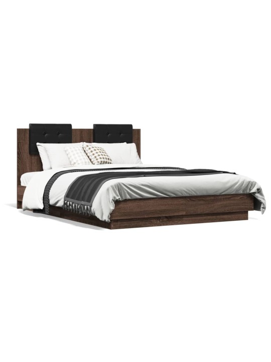 VOODIRAAM PEATSI JA LED-TULEDEGA, PRUUN TAMM, 120X190 CM