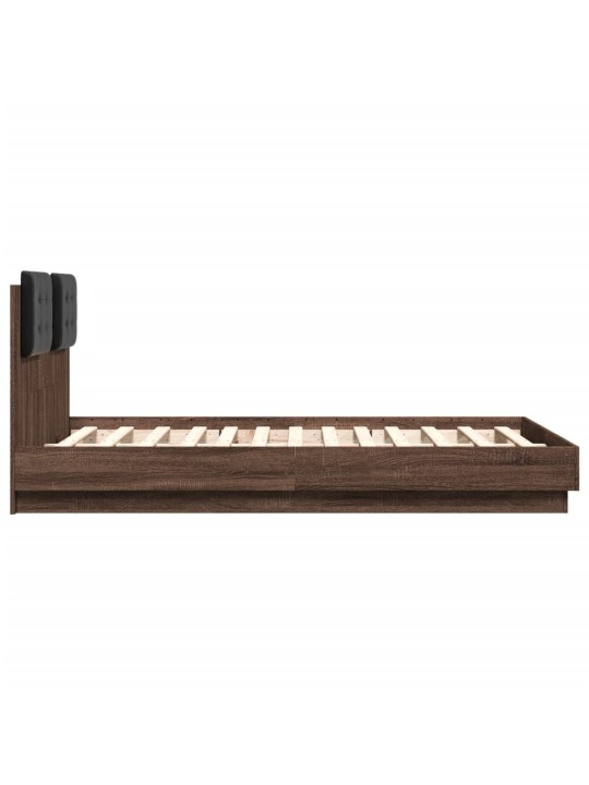 VOODIRAAM PEATSI JA LED-TULEDEGA, PRUUN TAMM, 120X190 CM