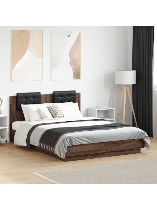 VOODIRAAM PEATSI JA LED-TULEDEGA, PRUUN TAMM, 120X190 CM