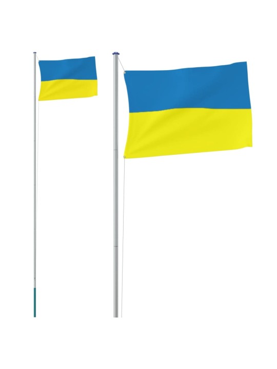 Ukraina lipp ja lipumast, 6,23 m, alumiinium