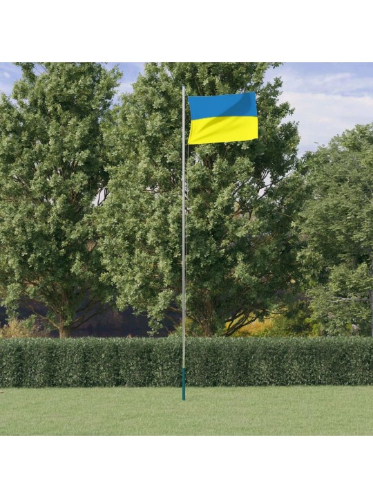 Ukraina lipp ja lipumast, 6,23 m, alumiinium