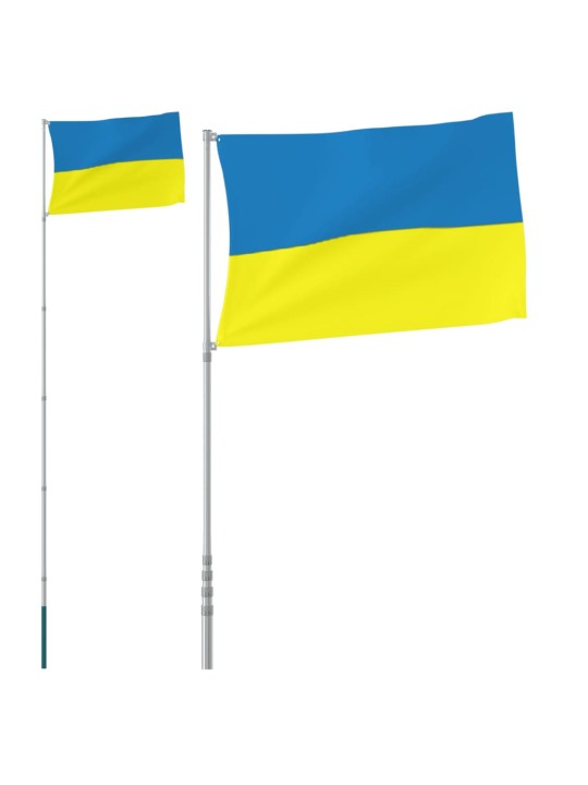 Ukraina lipp ja lipumast, 5,55 m, alumiinium