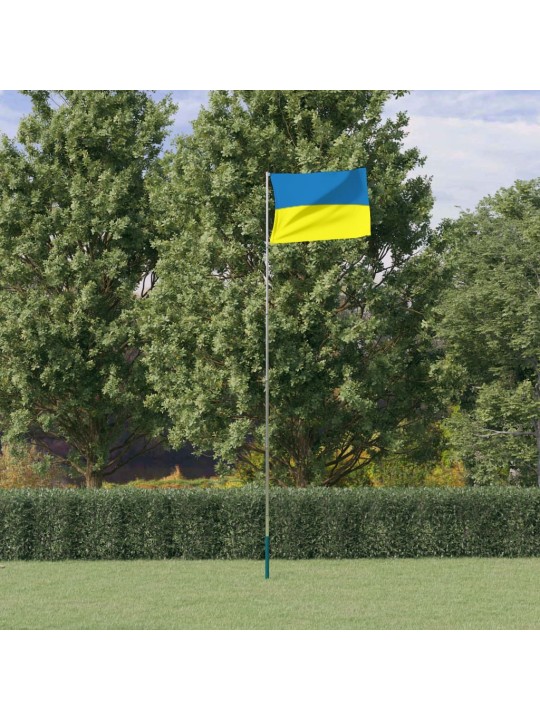 Ukraina lipp ja lipumast, 5,55 m, alumiinium