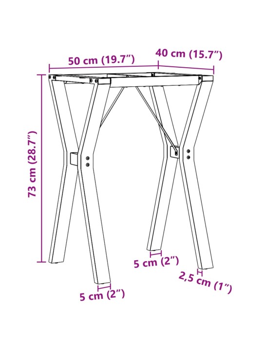 Söögilaua jalad, y-raam, 50 x 40 x 73 cm, malm