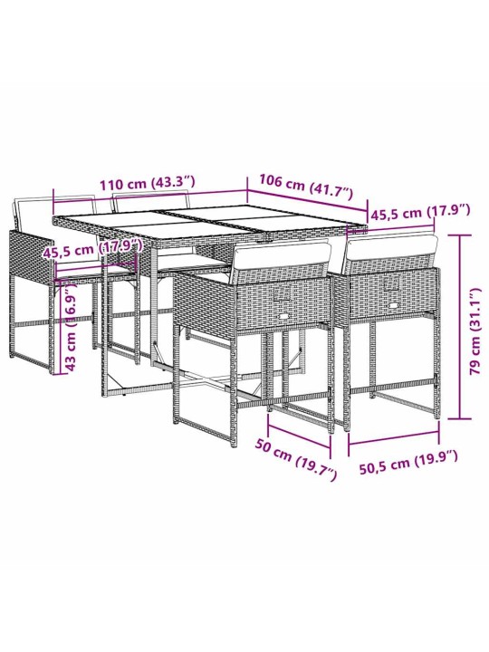 5-OSALINE AIAMÖÖBLI KOMPLEKT PATJADEGA, HALL, POLÜROTANG