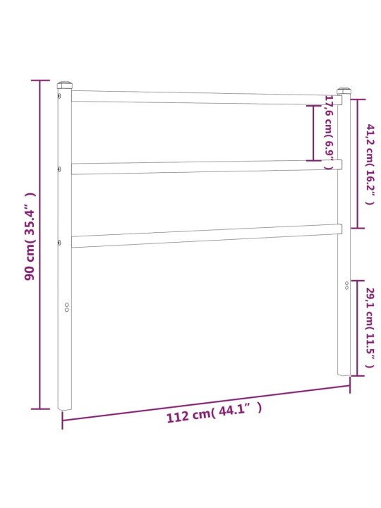 Metallist voodipeats, must, 107 cm