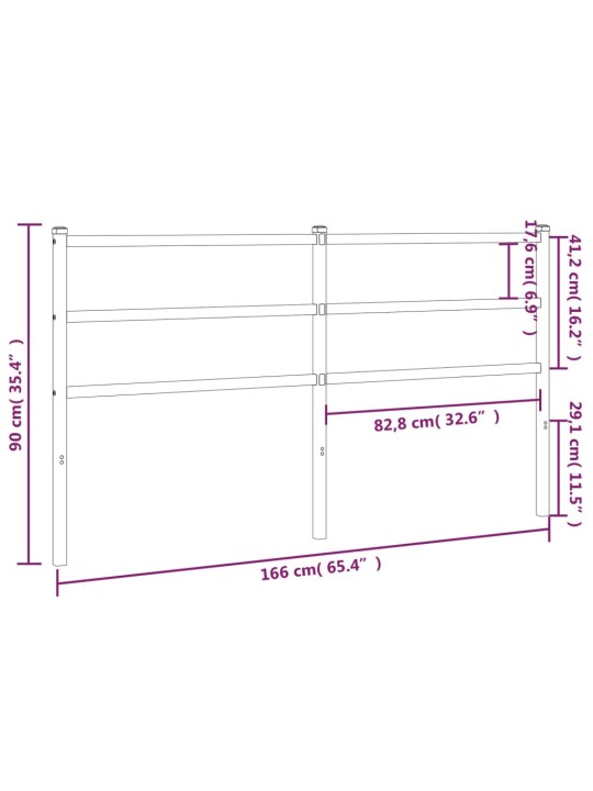 Metallist voodipeats, must, 160 cm