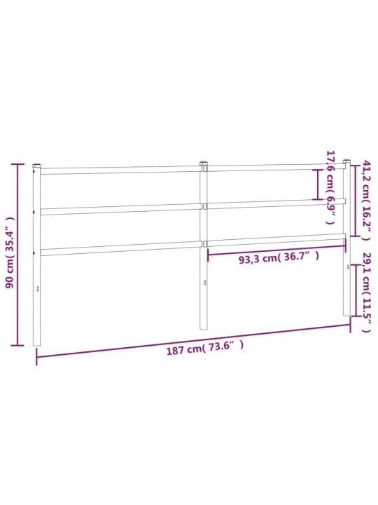 Metallist voodipeats, must, 180 cm