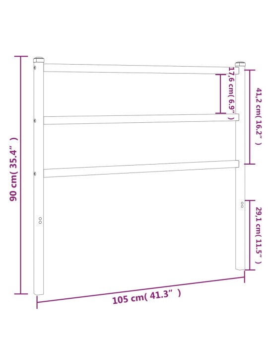 Metallist voodipeats, valge, 100 cm