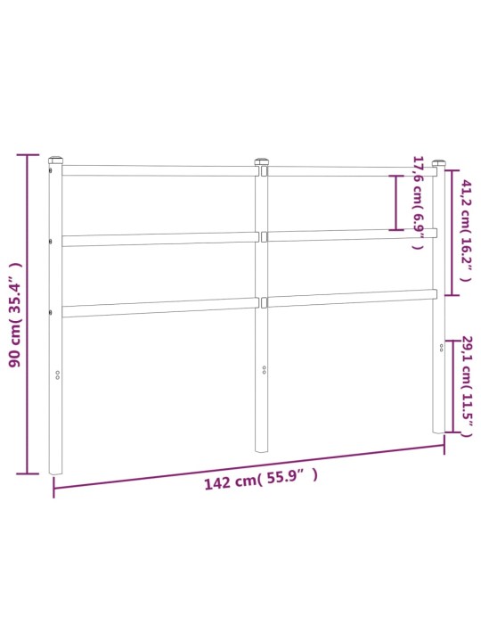 Metallist voodipeats, valge, 135 cm