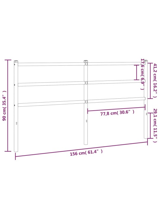 Metallist voodipeats, valge, 150 cm