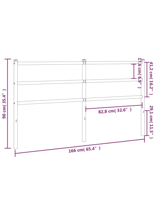 Metallist voodipeats, valge, 160 cm