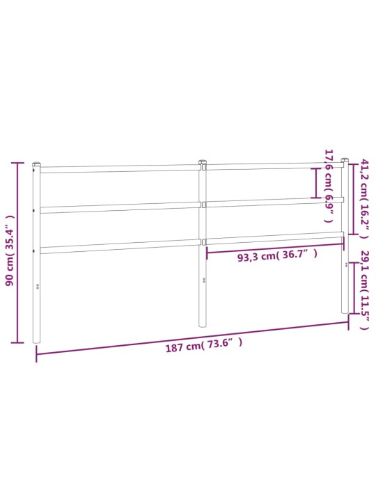 Metallist voodipeats, valge, 180 cm