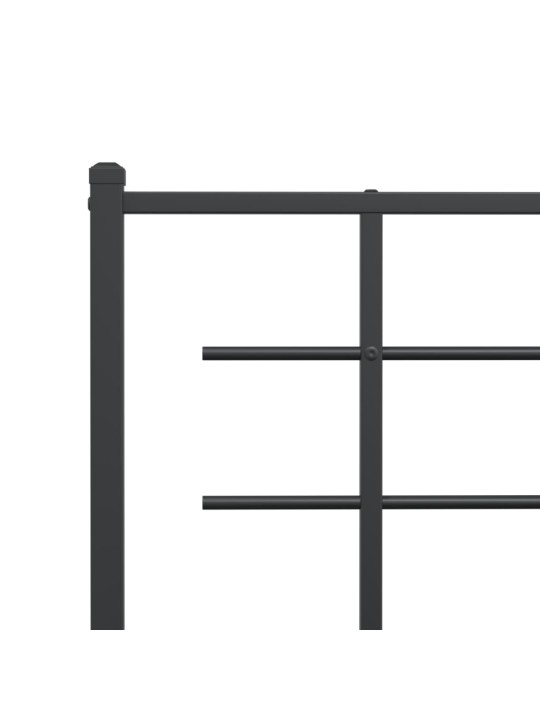 Metallist voodiraam peatsiga, must, 100x200 cm