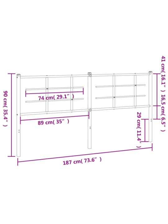 Metallist voodipeats, must, 180 cm