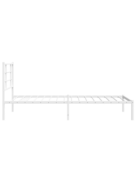Metallist voodiraam peatsiga, valge, 100x200 cm