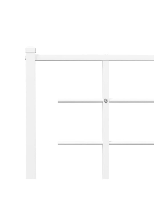 Metallist voodiraam peatsiga, valge, 100x200 cm