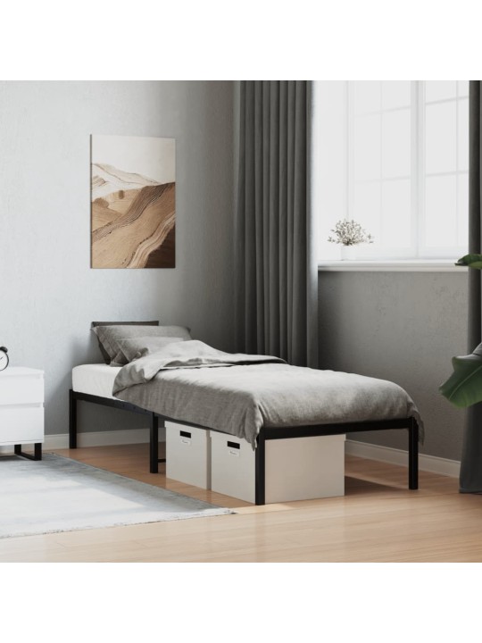 Metallist voodiraam, must, 75 x 190 cm