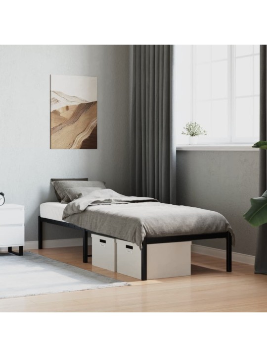 Metallist voodiraam, must, 80x200 cm