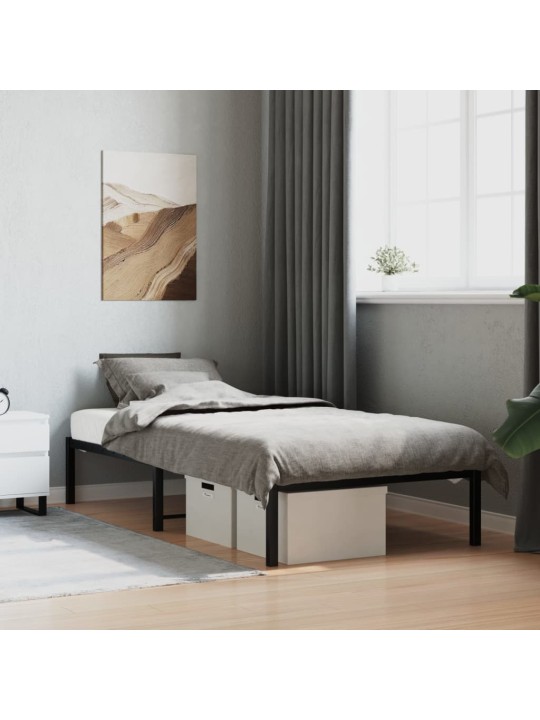 Metallist voodiraam, must, 90 x 190 cm