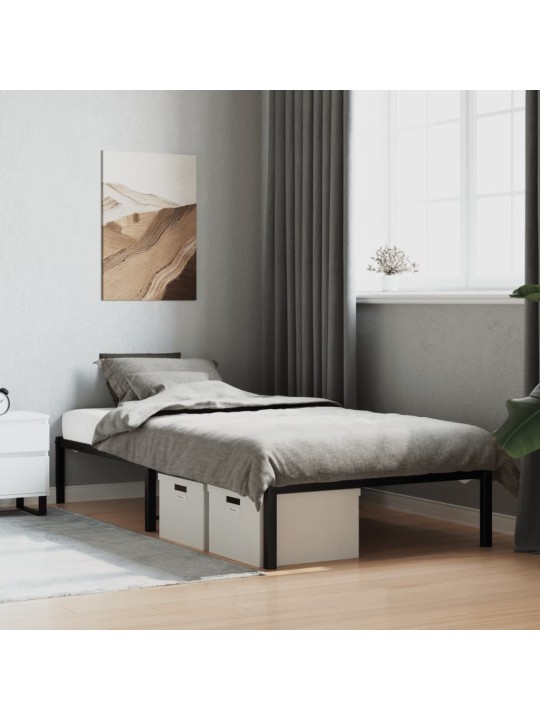 Metallist voodiraam, must, 107x203 cm