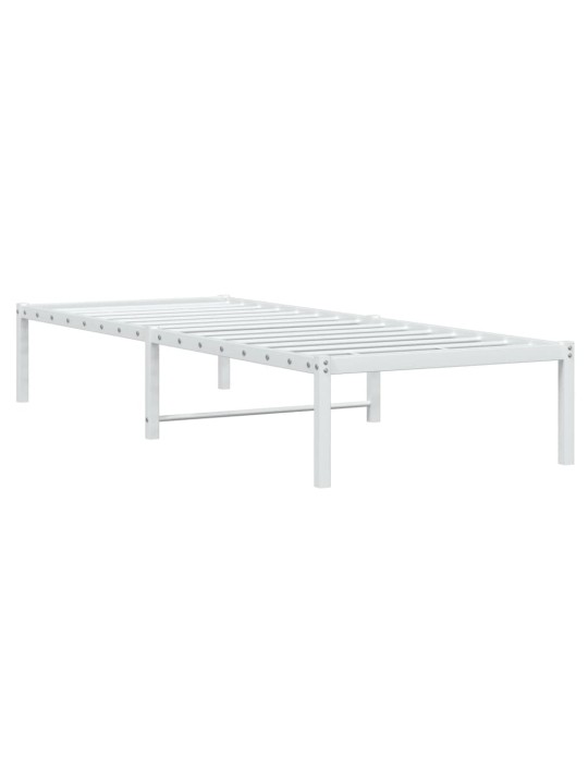 Metallist voodiraam, valge, 75x190 cm