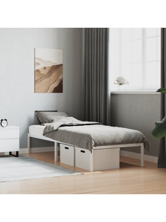 Metallist voodiraam, valge, 75x190 cm