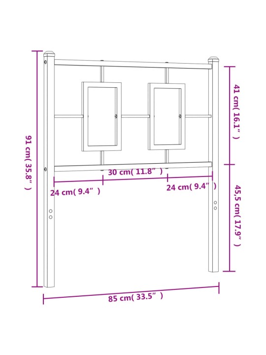 Metallist voodipeats, must, 80 cm