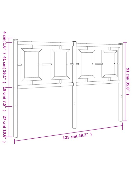 Metallist voodipeats, must, 120 cm