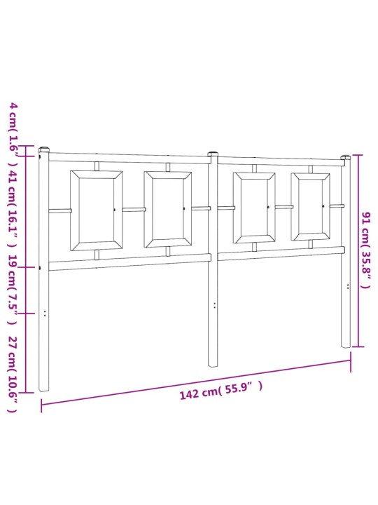 Metallist voodipeats, must, 135 cm