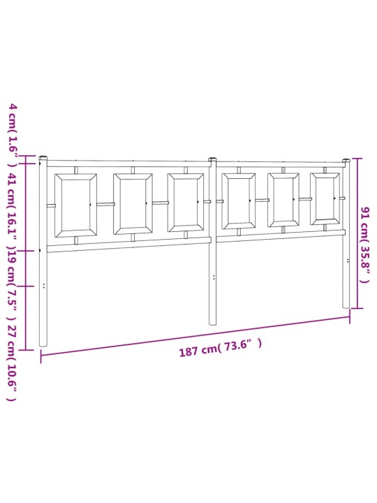 Metallist voodipeats, must, 180 cm