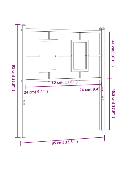 Metallist voodipeats, valge, 80 cm