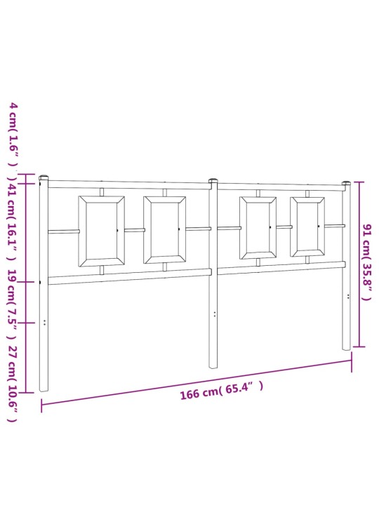 Metallist voodipeats, valge, 160 cm