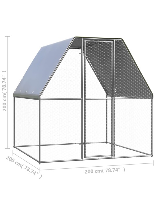 Kanapuur, hõbedane ja hall, 2 x 2 x 2 m, tsingitud teras