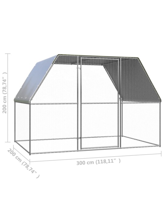 Kanapuur, hõbedane ja hall, 3 x 2 x 2 m, tsingitud teras