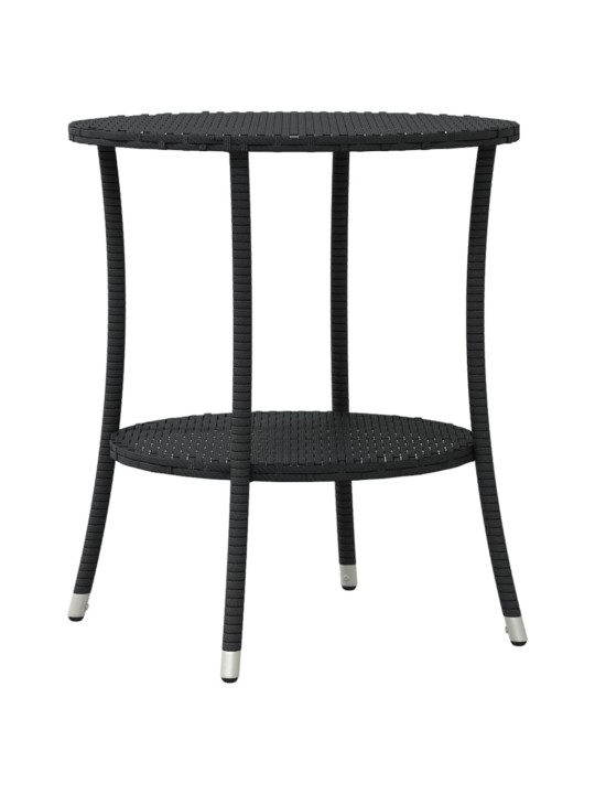 3-osaline bistrookomplekt patjadega, must, polürotang